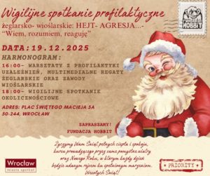 Zapraszamy na Wigilijne Spotkanie Profilaktyczne żeglarsko-wioślarskie organizowane przez Fundację HOBBIT